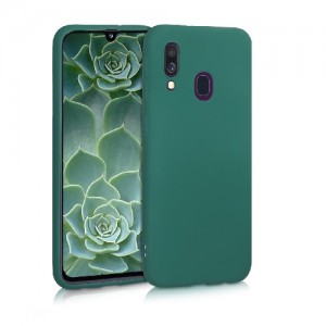 Θήκη Σιλικόνης Soft TPU Back Cover Για Samsung A40 - Πράσινο Σκούρο