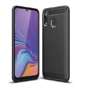 Θήκη Brushed Carbon για Samsung Galaxy A20 / A30 - Μαύρο