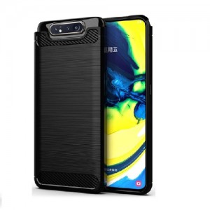 Θήκη Brushed Carbon για Samsung Galaxy A80 - Μαύρο