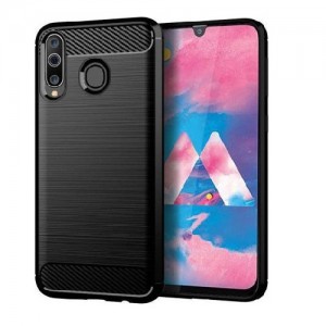 Θήκη Brushed Carbon για Samsung Galaxy M30 - Μαύρο