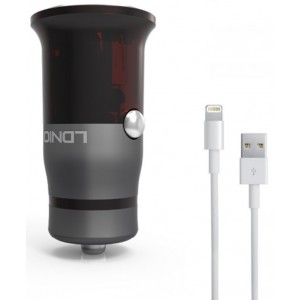 Αντάπτορας Αυτοκινήτου LDNIO C304Q 3A Quick Charge + Lightning Καλώδιο