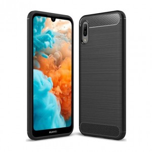 Σκληρή Θήκη Carbon Fiber TPU Armor για Huawei Y6 2019 - Μαύρο