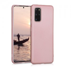 Θήκη Σιλικόνης Soft TPU Back Cover Για Samsung S20 - Metallic Ρόζ