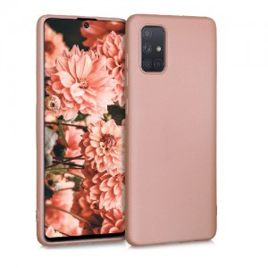 Θήκη Σιλικόνης Soft TPU Back Cover Για Samsung Galaxy A71 - Metallic Ρόζ