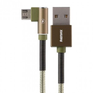 REMAX Γωνιακό Καλώδιο Μεταφοράς Δεδομένων 90° Micro USB RC-119m - Πράσινο