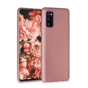 OEM Θήκη Σιλικόνης Soft TPU Back Cover Για Samsung Galaxy A41 - Metallic Ρόζ 