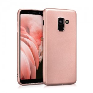 Θήκη Σιλικόνης Soft TPU Back Cover Για Samsung Galaxy A8 2018 (A530) - Metallic Ρόζ