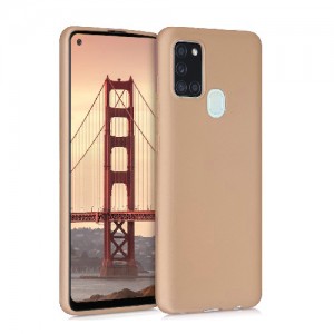 OEM Θήκη Σιλικόνης Soft TPU Back Cover Για Samsung Galaxy A21s - Metallic Χρυσό 