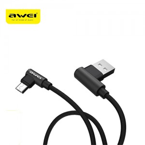 Καλώδιο Δεδομένων Και Φόρτισης AWEI CL-56 Micro USB Braided 2.4Α 1.2m - Μαύρο