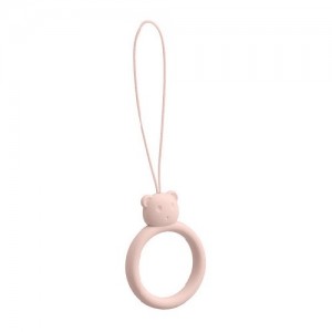 Κορδόνι Σιλικόνης Ring Holder Για Δαχτυλίδι Τηλεφώνου Σε Σχήμα Αρκούδας - Απαλό Ρόζ
