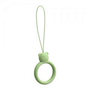Κορδόνι Σιλικόνης Ring Holder Για Δαχτυλίδι Τηλεφώνου Σε Σχήμα Αρκούδας - Πράσινο Ανοιχτό 