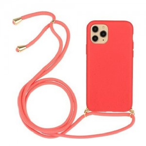 Colored Silicone Cord Case με Κορδόνι Back Cover Για Iphone 11 Pro - Κόκκινο 