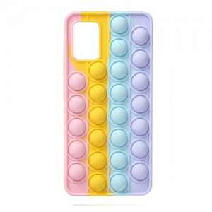 OEM Samsung Galaxy A02S Push Pop It Bubble Case Πολύχρωμη - Ροζ