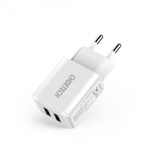 Choetech C0030 Φορτιστής Τοίχου Διπλής Θύρας 2 x USB - Λευκό