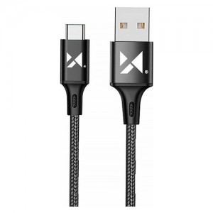 Καλώδιο Φόρτισης WUC-C1B Wozinsky Braided USB 2.0 Cable USB-C male 1m - Μαύρο