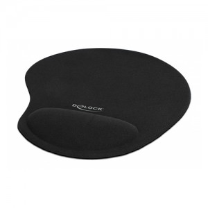 DeLock 12040 Mouse Pad 230mm με Στήριγμα καρπού - Μαύρο 