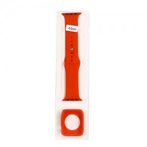 OEM Applewatch Silicone Strap Και Silicone Dial Case 42/44mm - Κόκκινο