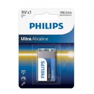 PHILIPS Ultra αλκαλική μπαταρία 6LR61E1B/10, 6LR61 9V, 1τμχ