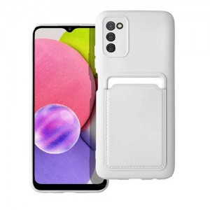 Forcell Θήκη Σιλικόνης Με Θήκη Για κάρτες Samsung Galaxy A03S - Λευκό