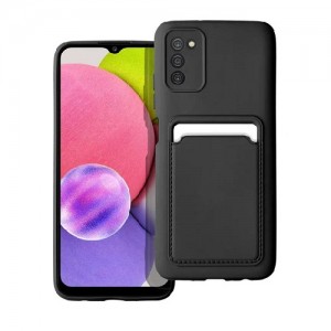 Forcell Θήκη Σιλικόνης Με Θήκη Για κάρτες Samsung Galaxy A03S - Μαύρο