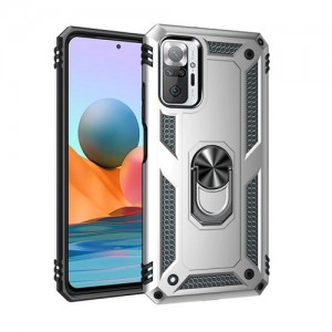 Hybrid Shockproof Armor Case With Rotating Ring για Xiaomi Redmi Note 11 Pro / 11 Pro Max - Ασημί