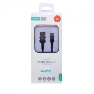 XIPIN LX27 Braided Καλώδιο Regular USB σε Micro USB 5A 1.2m - Μαύρο / Μπλε