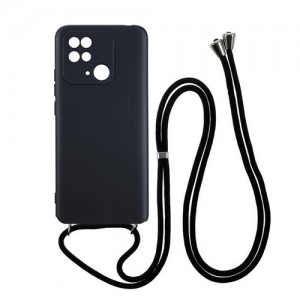 Silicone Cord Case με Κορδόνι Back Cover Για Xiaomi Redmi 10C - Μαύρο