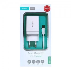 Xipin EU-01 Φορτιστής με Θύρα USB-A και Καλώδιο micro USB 1m - Λευκός 