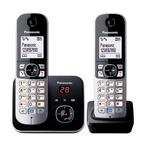 Panasonic KX-TG6822GB Duo Ασύρματο Τηλ.Σετ 2 τεμ.Ενδοεπικ/νία,φωτ.οθόνη,ανοιχτή συν.Τηλεφ/τής - Μαύρο