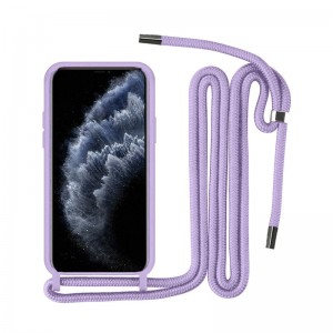 Silicone Cord Case με Κορδόνι Back Cover Για Samsung Galaxy A22 5G - Μωβ