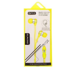 Elmcoei EV113 In-ear Handsfree Ενσύρματα Ακουστικά με Βύσμα 3.5mm - Κίτρινο 