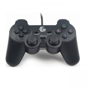 GEMBIRD JPD-UDV-01 Gamepad Μαύρο Ενσύρματο (Dual Vibration) USB 2.0 για PC Games με Gamepad Input