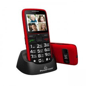 Powertech Sentry Eco PTM-25 Dual SIM Κινητό με Κουμπιά για Ηλικιωμένους - Κόκκινο