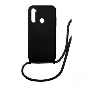 Colored Silicone Cord Case με Κορδόνι Back Cover Για Xiaomi Redmi Note 8 - Μαύρο