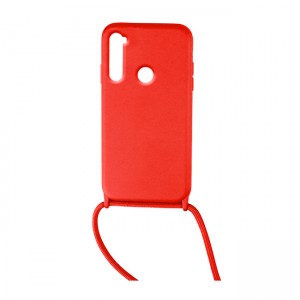 Colored Silicone Cord Case με Κορδόνι Back Cover Για Xiaomi Redmi Note 8 - Κόκκινο