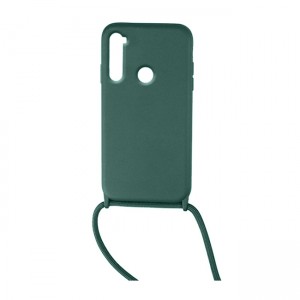 Colored Silicone Cord Case με Κορδόνι Back Cover Για Xiaomi Redmi Note 8 - Πράσινο Σκούρο