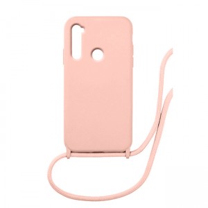 Colored Silicone Cord Case με Κορδόνι Back Cover Για Xiaomi Redmi Note 8 - Απαλό Ροζ