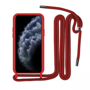 Colored Silicone Cord Case με Κορδόνι Back Cover Για Xiaomi Redmi Note 8 Pro - Κόκκινο