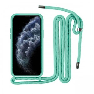 Colored Silicone Cord Case με Κορδόνι Back Cover Για Xiaomi Redmi Note 8 Pro - Τιρκουάζ