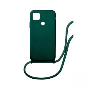 Colored Silicone Cord Case με Κορδόνι Back Cover Για Xiaomi Redmi 9C - Πράσινο Σκούρο