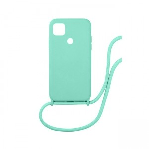 Colored Silicone Cord Case με Κορδόνι Back Cover Για Xiaomi Redmi 9C - Τιρκουάζ