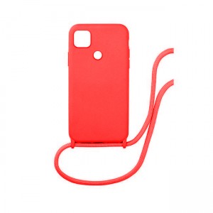 Colored Silicone Cord Case με Κορδόνι Back Cover Για Xiaomi Redmi 9C - Κόκκινο