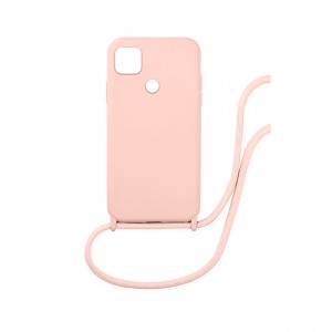 Colored Silicone Cord Case με Κορδόνι Back Cover Για Xiaomi Redmi 9C - Απαλό Ροζ