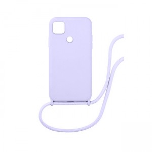 Colored Silicone Cord Case με Κορδόνι Back Cover Για Xiaomi Redmi 9C - Μωβ