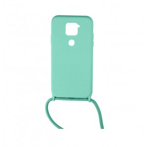 Colored Silicone Cord Case με Κορδόνι Back Cover Για Xiaomi Redmi Note 9 / Redmi 10X 4G - Τιρκουάζ