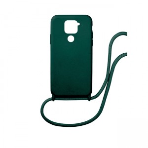 Colored Silicone Cord Case με Κορδόνι Back Cover Για Xiaomi Redmi Note 9 / Redmi 10X 4G - Πράσινο Σκούρο