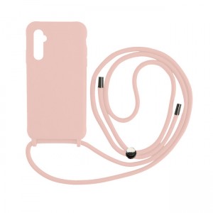 Silicone Cord Case με Κορδόνι Back Cover Για Samsung Galaxy A13 5G - Απαλό Ροζ