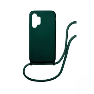 Silicone Cord Case με Κορδόνι Back Cover Για Samsung Galaxy A32 4G - Πράσινο Σκούρο