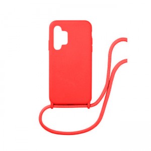 Silicone Cord Case με Κορδόνι Back Cover Για Samsung Galaxy A32 4G - Κόκκινο