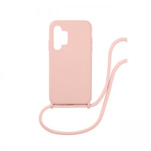 Silicone Cord Case με Κορδόνι Back Cover Για Samsung Galaxy A32 4G - Απαλό Ροζ